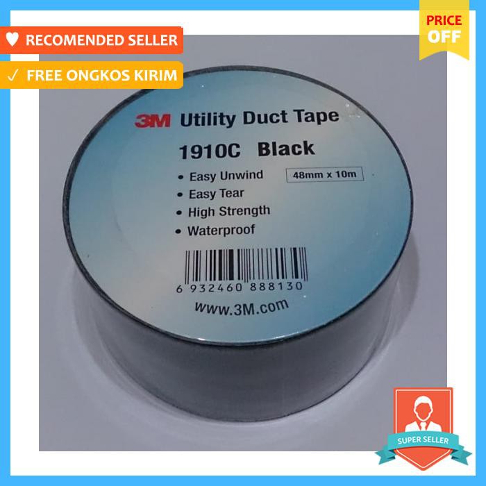 

3M Duct Tape 1910C Black , Size 48 Mm X 10 Meter - Pengikat & Perekat - Selotip & Double Tape