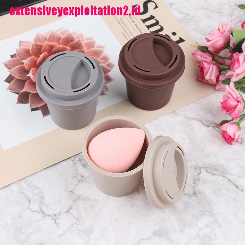 &lt; E2id &amp; &gt; Rak Stand Holder Spons Puff Makeup / Kosmetik Bentuk Cangkir Kopi