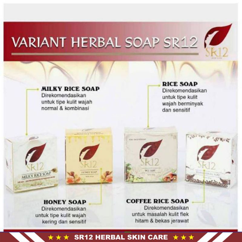 Sabun SR12 Skincare | Sabun Bulus | Honey Soap | Coffee Soap | Rice Soap | Milky Rice Soap | Sabun Batang | Skincare SR12 Herbal