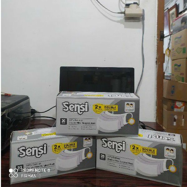 Sensi masker 4-Ply double protection 2X filter. Isi 20Pcs