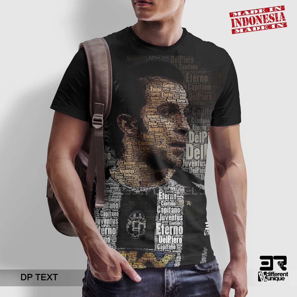 [ COD ] KAOS PRINTING GAMBAR TEAM SEPAKBOLA JUVENTUS DEL PIERO TEXT - BAJU SEPAK BOLA JUVE DISTRO OR