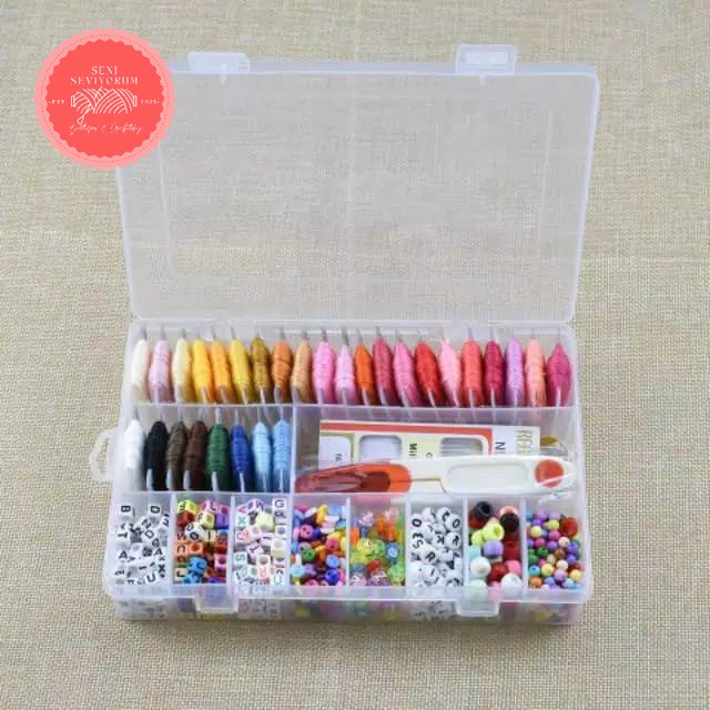Paket Alat Sulam Benang Rajut Set Paket Benang Sulam Gelang DIY