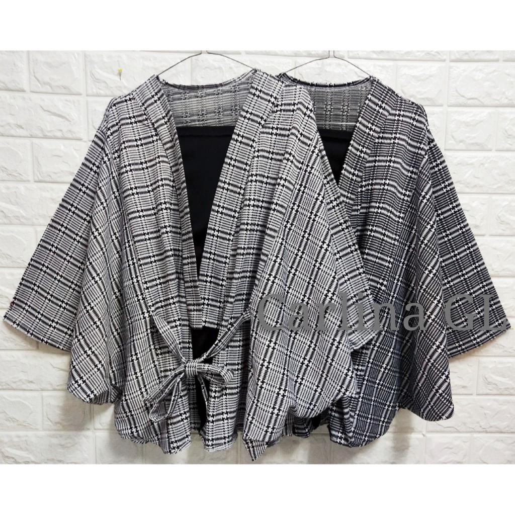 ATASAN CARDIGAN BATWING MOTIF 2IN1