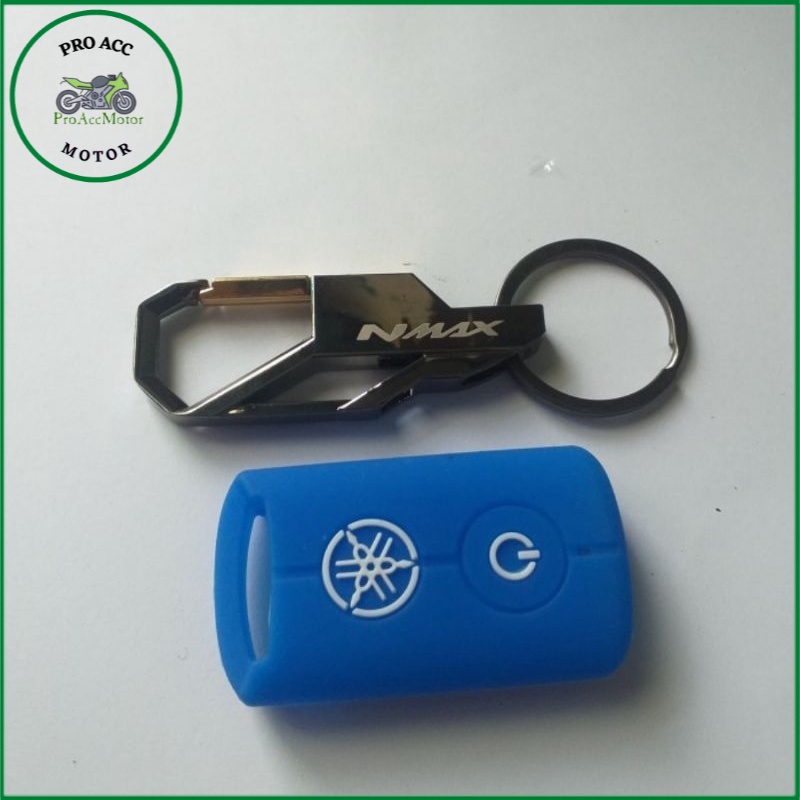 PAKET GANTUNGAN KUNCI Logo nmax + cover silikon remote smart key