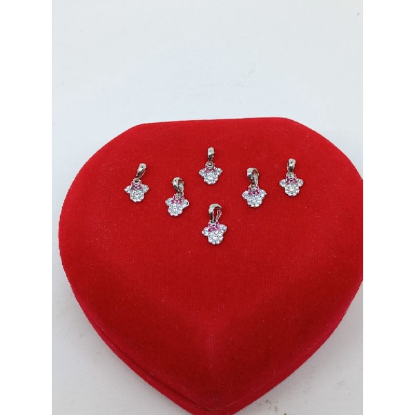 kalung nori vensy anak + liontin kepala minnie mouse/ kalung perak asli silver925 lapis emas