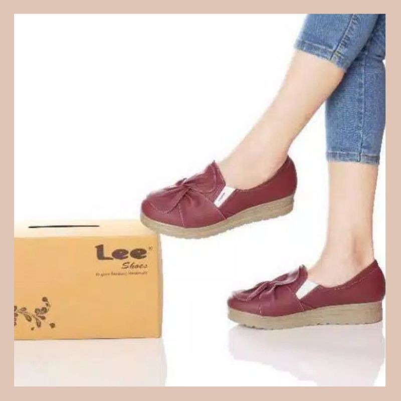 BEST SELLER LeeShoes warna BIRU dan MARUN sepatu original - marun 38