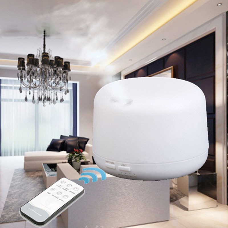 Gs8pro Humidifier Diffuser Aromaterapi  7 RGB Color Led Humidifier + Remote Pelembab udara Difusser elektrik Taffware HUMI Pengharum Ruangan Oils H24 Grab medan