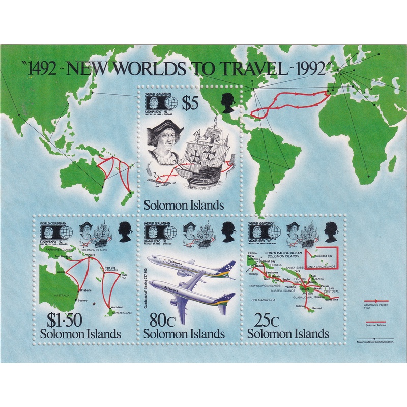 

Prangko Solomon Islands 1992 - International Stamp Exhibition "WORLD COLUMBIAN STAMP EXPO '92" - Chicago, U.S.A