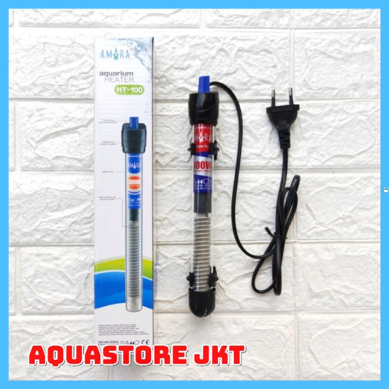 HEATER AQUARIUM AMARA HT100 100 WATT PEMANAS AIR AQUARIUM OTOMATIS HEATER 100WATT