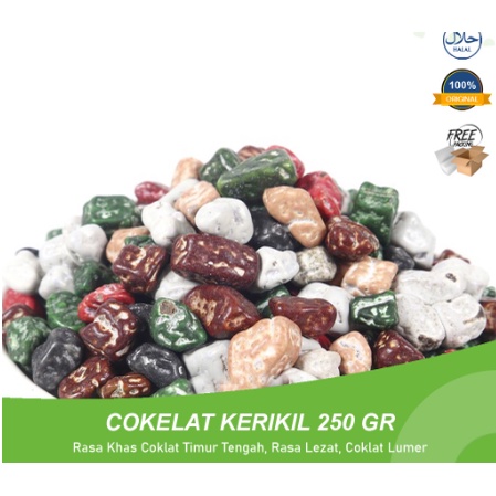 

Cokelat Premium Kerikil 250gr / Coklat Khas Arab Oleh Oleh Haji dan Umroh / Snack Berkualitass..