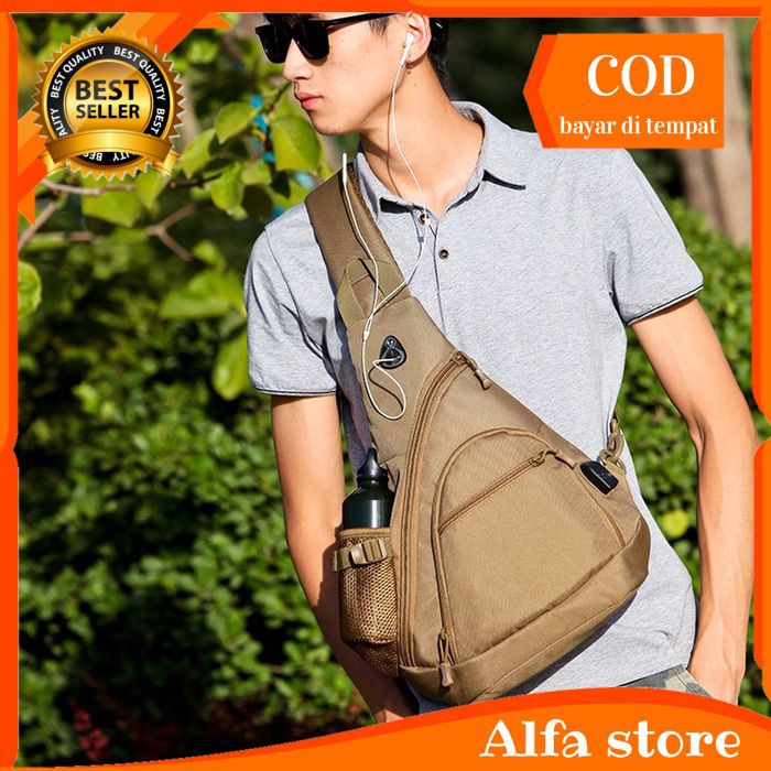 tas selempang slempang outdoor army pria multifungsi cowok import keren terbaru usb sb104
