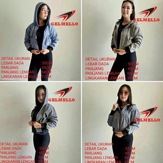 KUALITAS BAGUS JAKET SWEATER CROP HOODIE ZIPPER TWOTONE BLACK FREE ONGKIR..