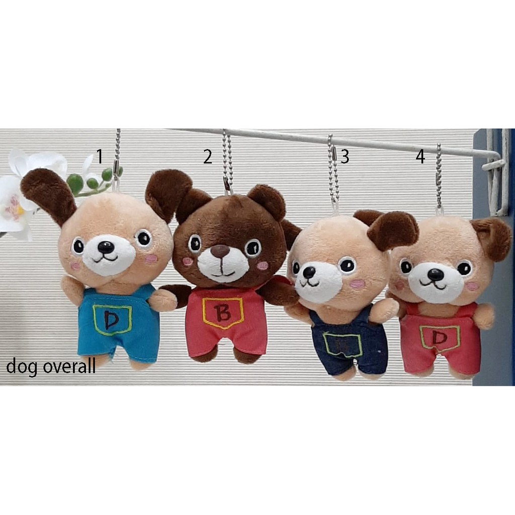 gantungan kunci boneka dog teddy bear beruang keychain ayam telur souvenir kantor florist bucket