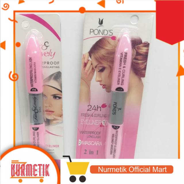 Jual MASCARA & EYELINER 2 IN 1 WATERPROFF POND'S / MASKARA POND ANTI