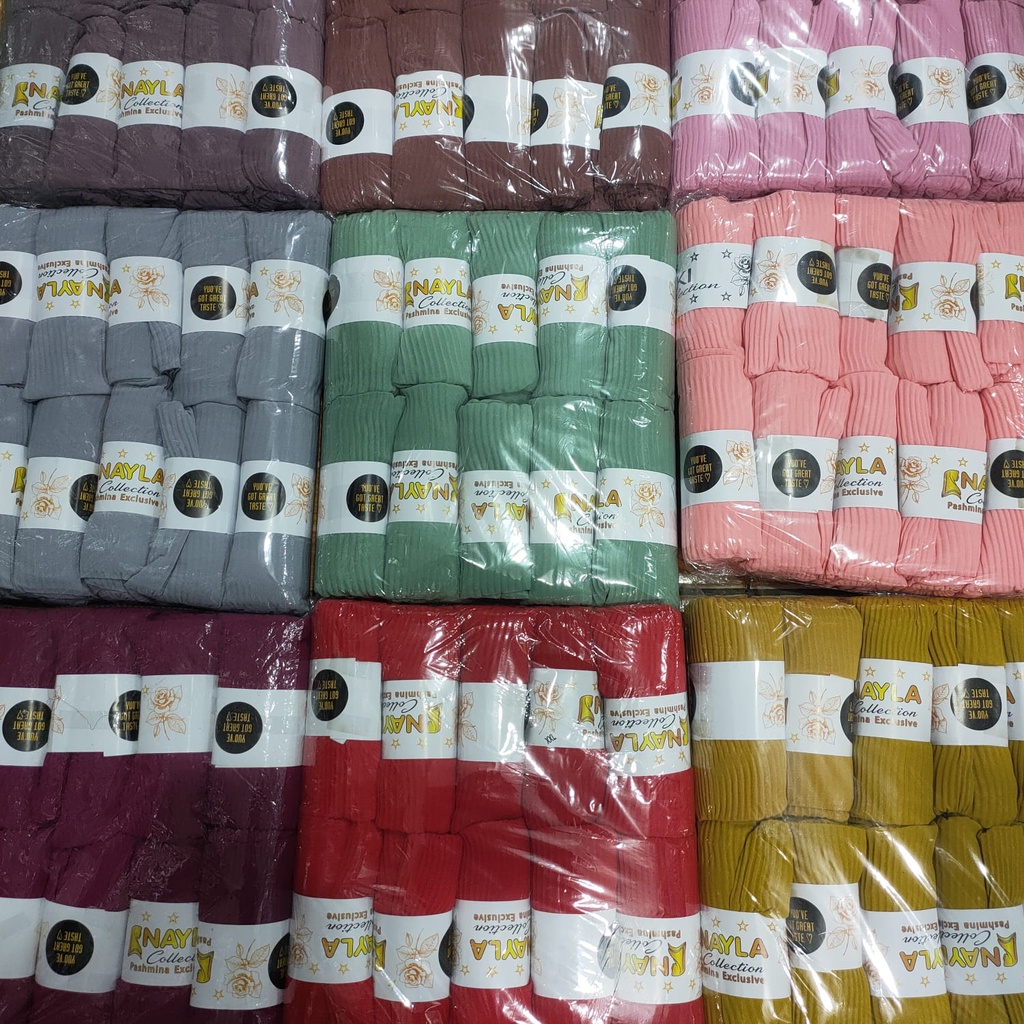 PAKET USAHA 20pcs WARNA RANDOM PASHMINA CERUTY POLOS DAN PASHMINA FULL PLISKET BABYDOLL PREMIUM FULL PLISKET