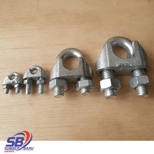 SB GROSIR KUKU MACAN Clamp Klem Tali Kawat Baja Kabel Seling Sling 10 MM 3/8" Galvanis