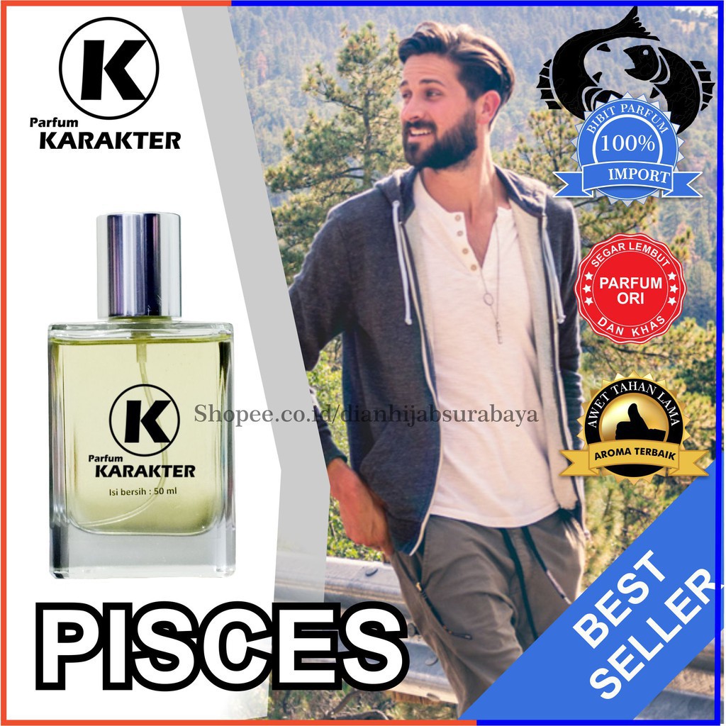 PARFUM KARAKTER COWOK ZODIAK PISCES 30 ML -ORIGINAL BIBIT PARFUM