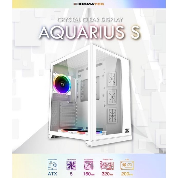 Casing / Case Xigmatek Aquarius S Arctic + 3 Fan A-RGB