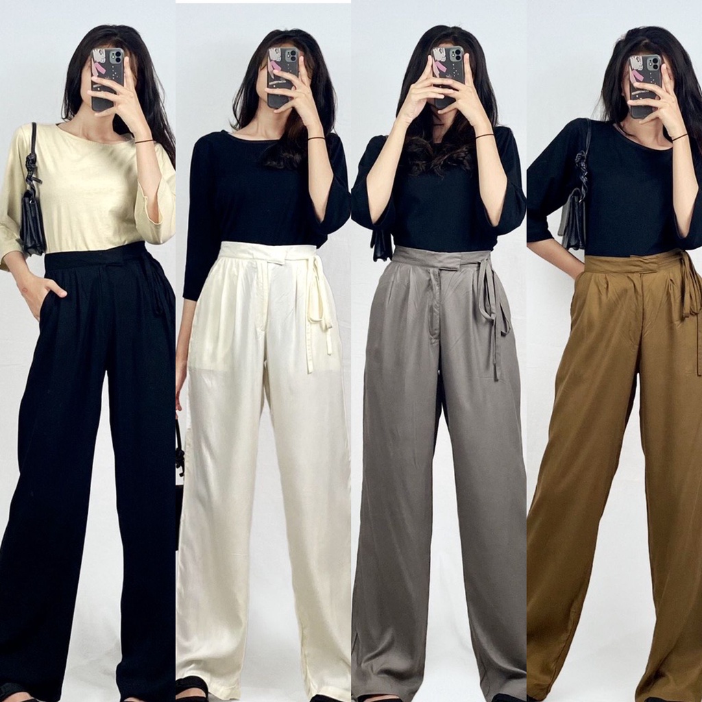 1KG MUAT 5PCS | OLIVER PANTS KULOT RAYON TALI SAMPING HITS OOTD KOREAN STYLE HITS OOTD SELEBGRAM