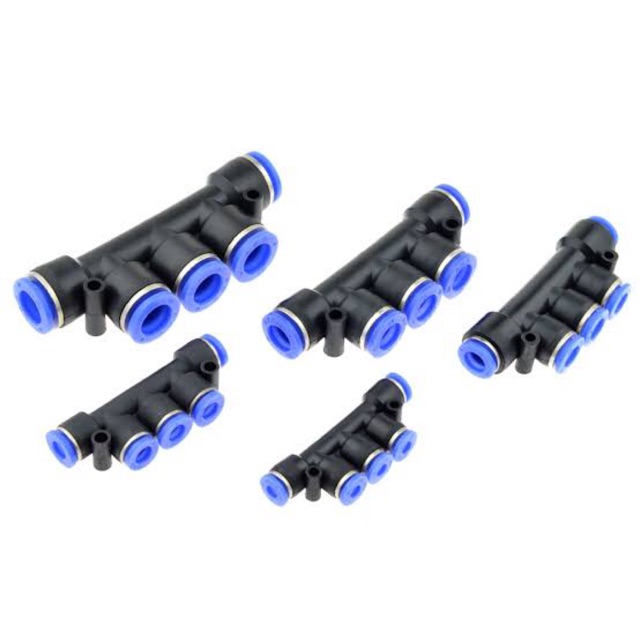 Pneumatic Quick Fitting / Connector, 5 Way / 5 Arah, 6 mm - Slip Lock