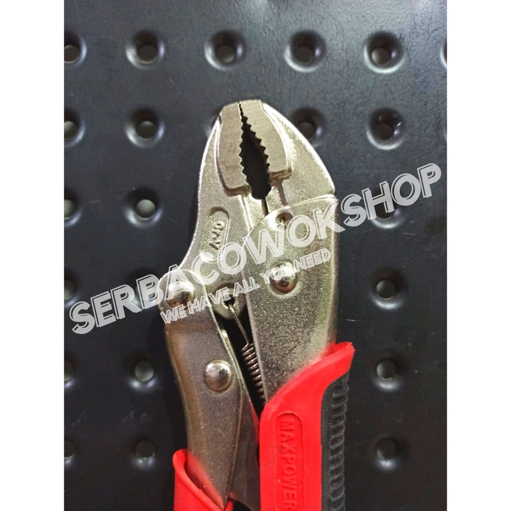 Maxpower Tang Buaya Gagang Karet Bengkok 7 Inch Locking Pliers Curve Termurah Berkualitas