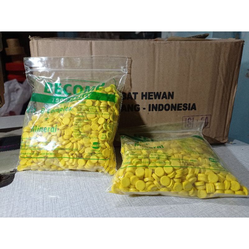 BECOMP vitamin B complex+mineral untuk ternak unggas, sapi, kambing, babi isi 1000 tablet