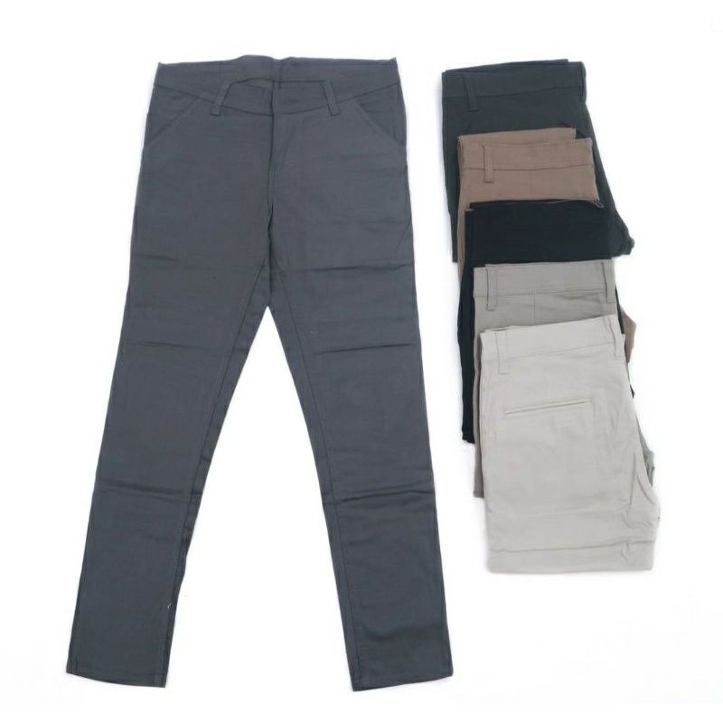 Celana Chino panjang pria slimfit formal casual