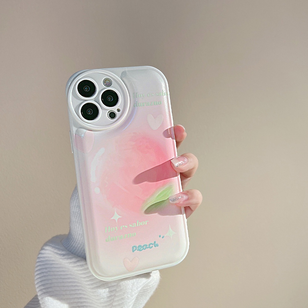 Case Pelindung Motif Buah Peach Untuk Iphone 13 7 + 8 Plus SE 2020 XS XR 11 12 PRO MAX