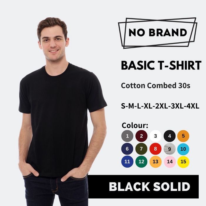 KAOS POLOS COTTON COMBED 30S - Hitam S