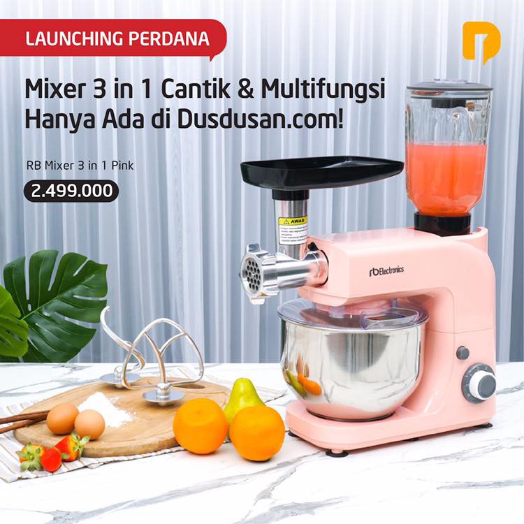 Stand Mixer RB Mixer 3 in 1 mixser roti adonan kue donat blender menggiling daging