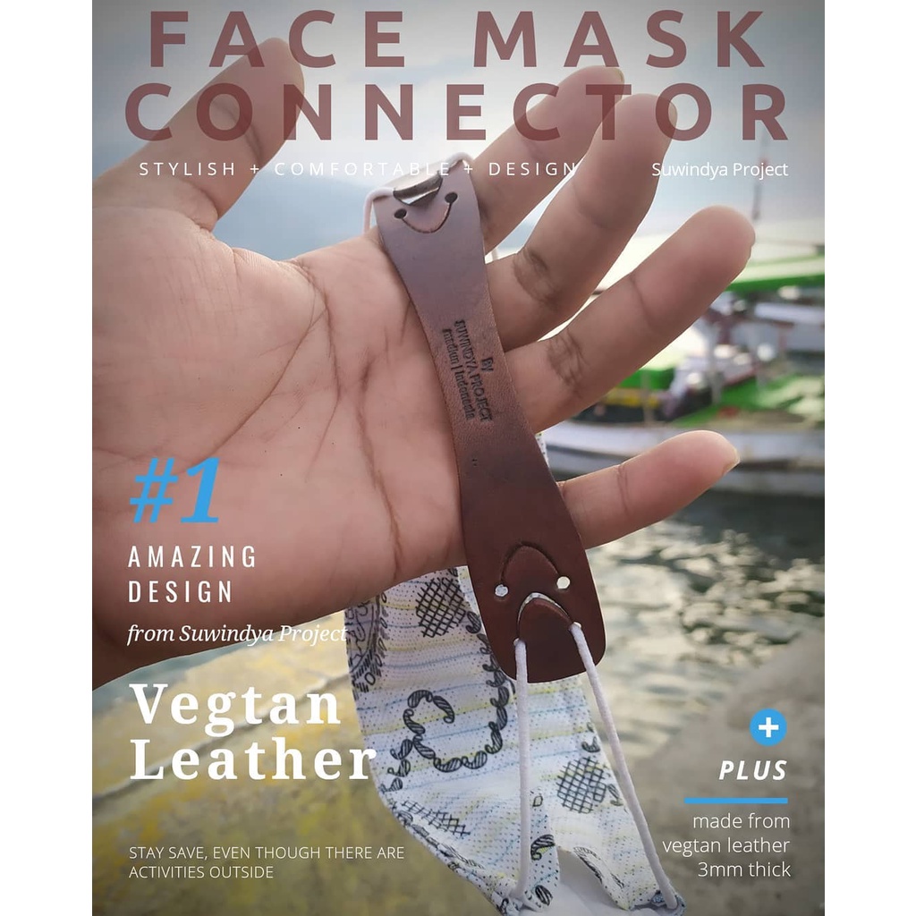 Leather konektor masker pengait masker kulit asli