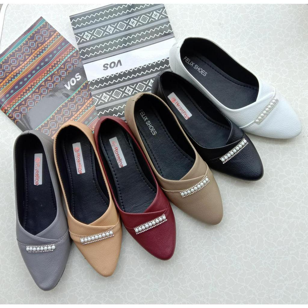 Sepatu Balet KINARA FLATSHOES cantik variasi mutiara elegant - FF05 MUTE 9