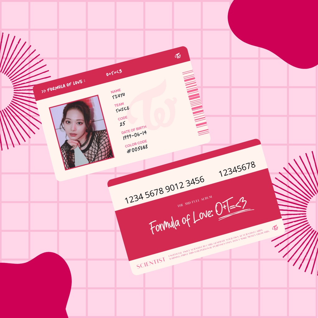 desain emoney custom id card twice formula of love