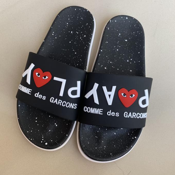 Barang Terjamin Sandal Pria Slip On Play Comme Des Garcons CDG Black Import BARANG BAGUS