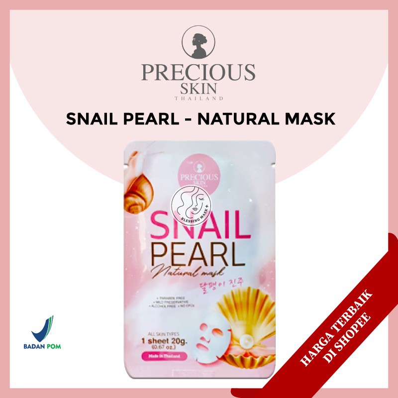 Precious Skin Snail Series Snail Pearl Natural Mask 20 gr