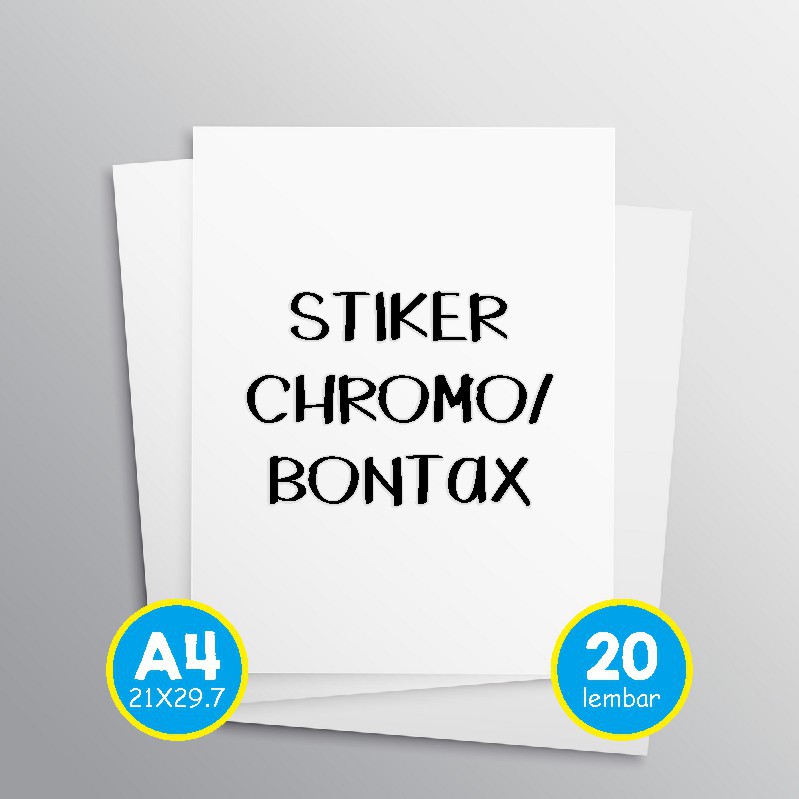 

Stiker Cromo / Bontax uk. A4 Polos (1 pak isi 20 lembar)