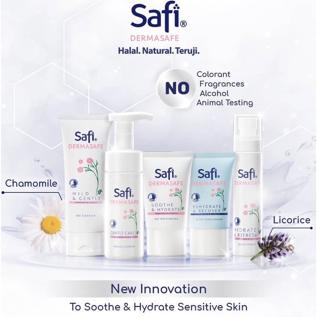 SAFI Dermasafe Series Gel Cleanser | Mousse Cleanser | Night &amp; Day Moisturiser | Booster Mist | KIT