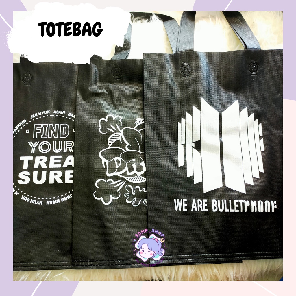 TOTEBAG TREASURE NCT DREAM BTS SEVENTEEN ENHYPEN AESPA BLACKPINK 2 BADDIES STRAYKIDS