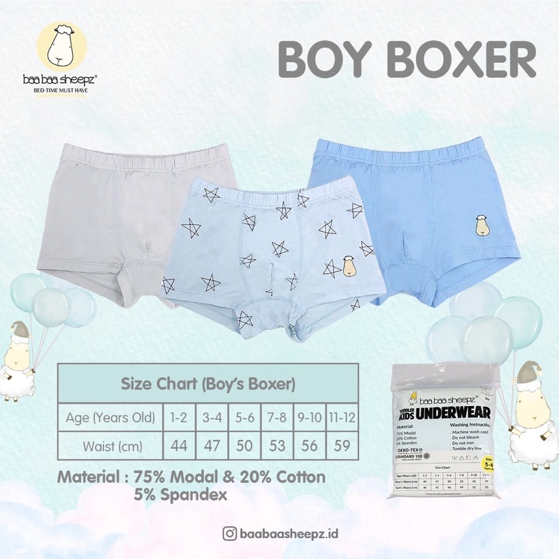 Baabaasheepz Kids Underwear Boy &amp; Girl / Celana Dalam Anak