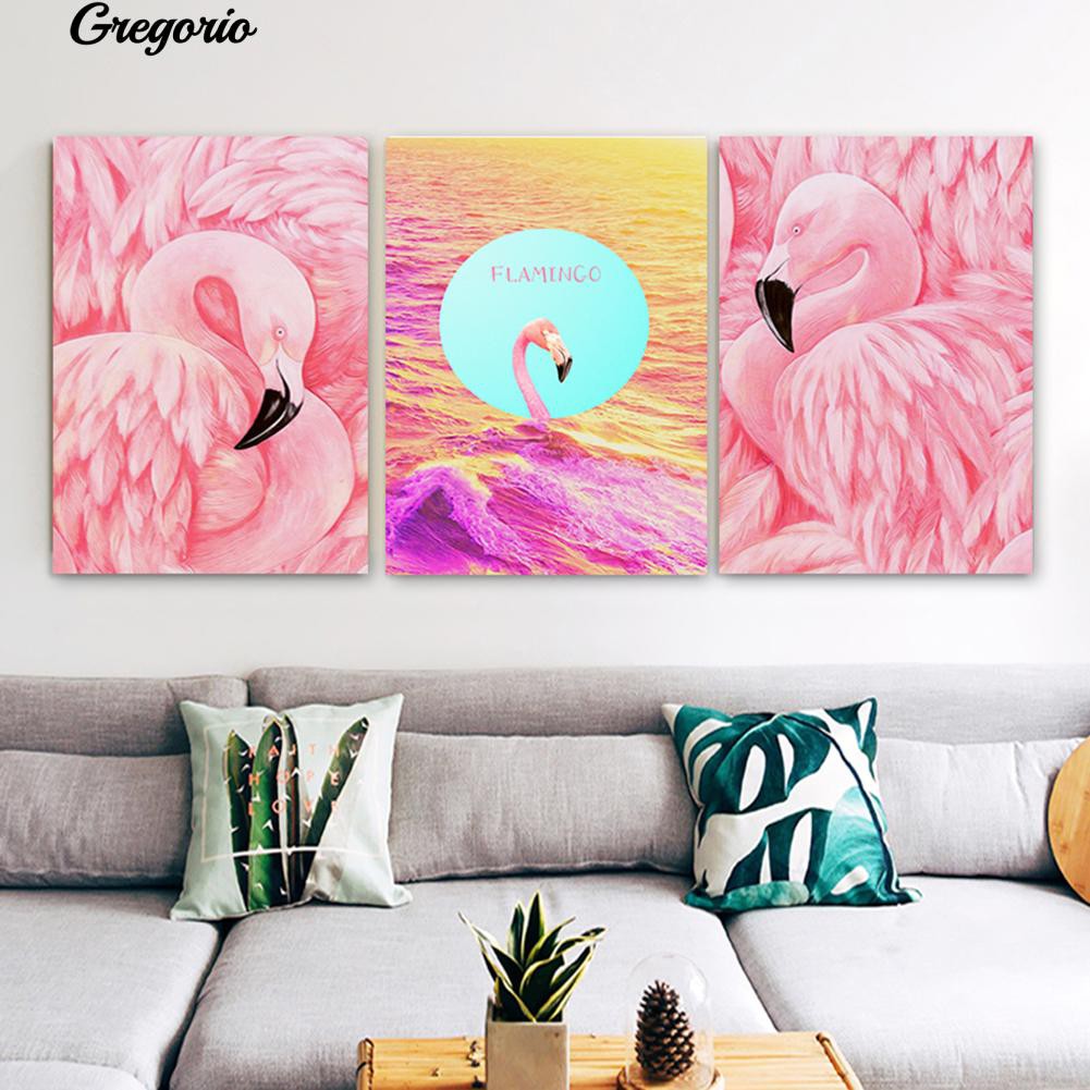 Gre Pink Flamingo Gambar  Hiasan Dinding Seni Kerajinan 