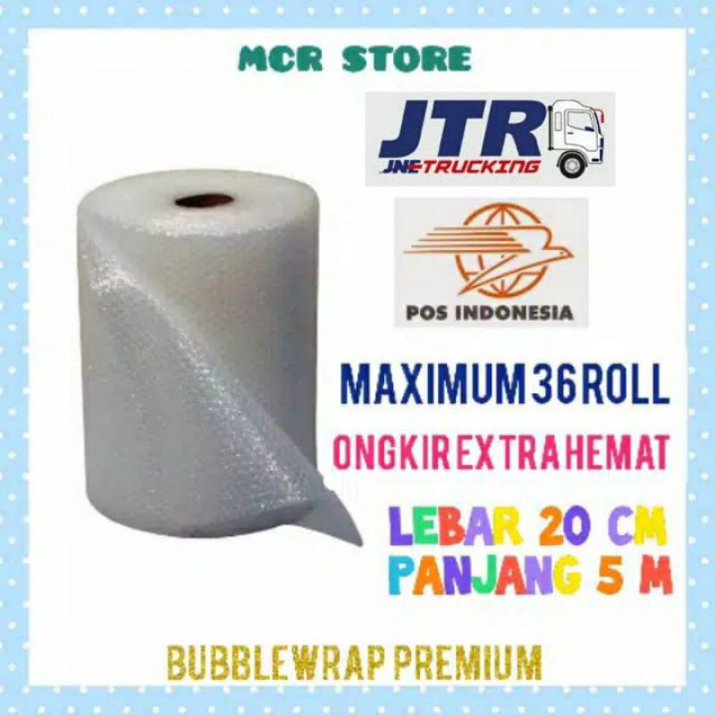 

Bubble Wrap Premium Roll Lebar 20 cm Panjang 5 meter gulungan buble wrap ongkir extra hemat murah