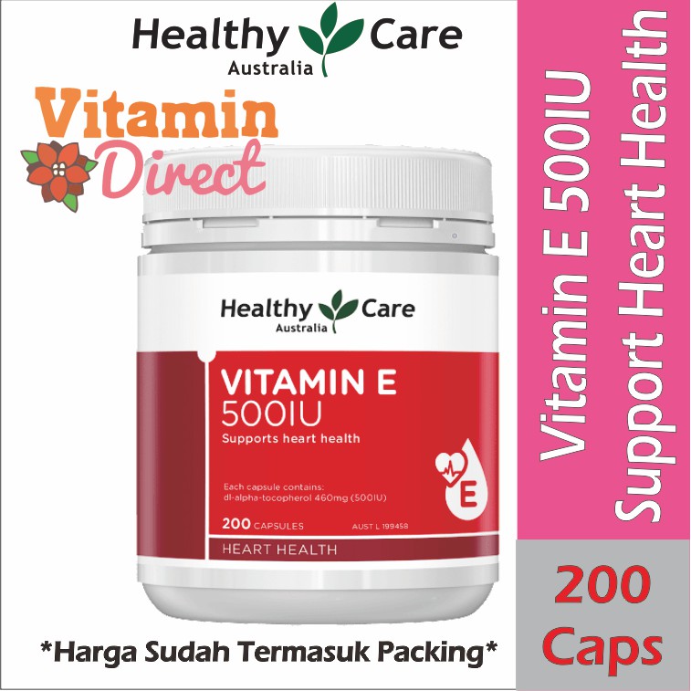 Healthy Care Vitamin E 500IU 200 Capsules