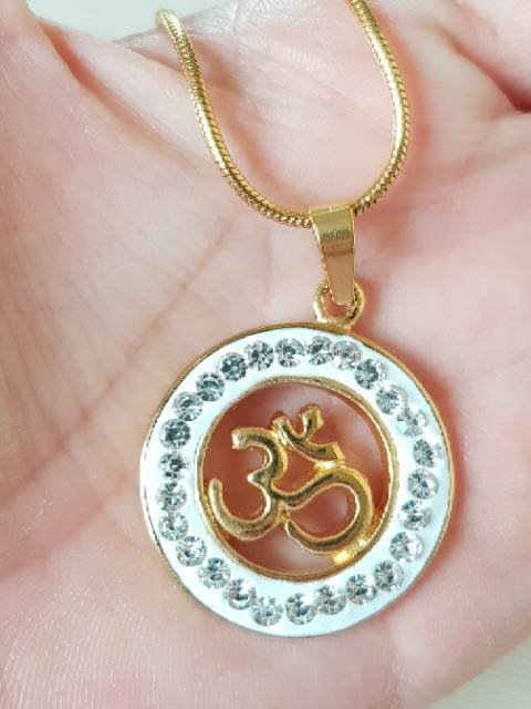 Kalung Fashion OMKARA hindu / Om Kara Titanium Gold Liontin kalung import antikarat