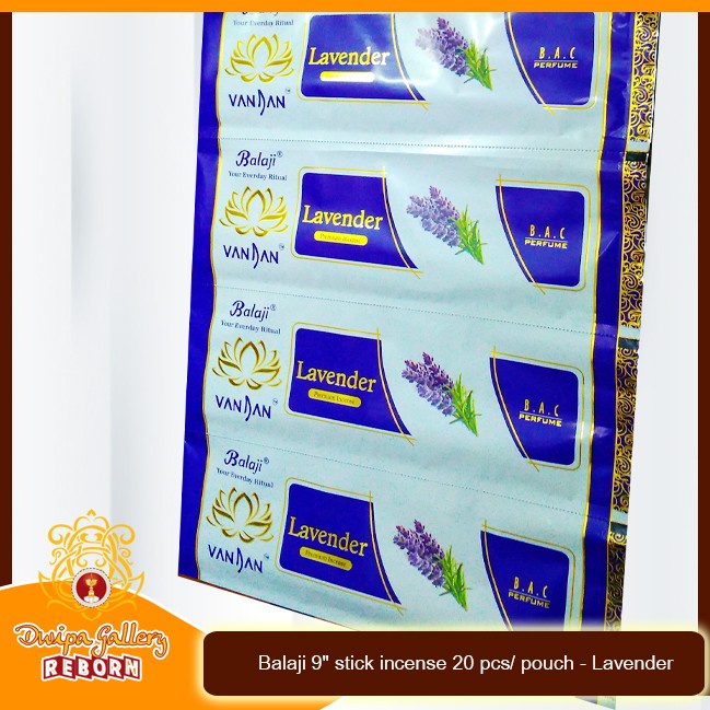 Dupa/ Hio Wangi Harum Balaji 9&quot; stick incense 20 pcs/ pouch - Lavender