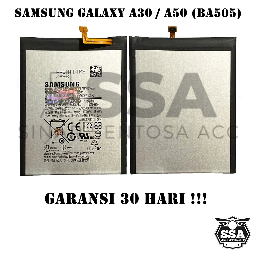 Baterai Original 100% Samsung Galaxy A30 A50 BA505 EB-BA505ABU A 30 A 50 Batrai Batu Batre Battery Batrei Handphone ORI HP