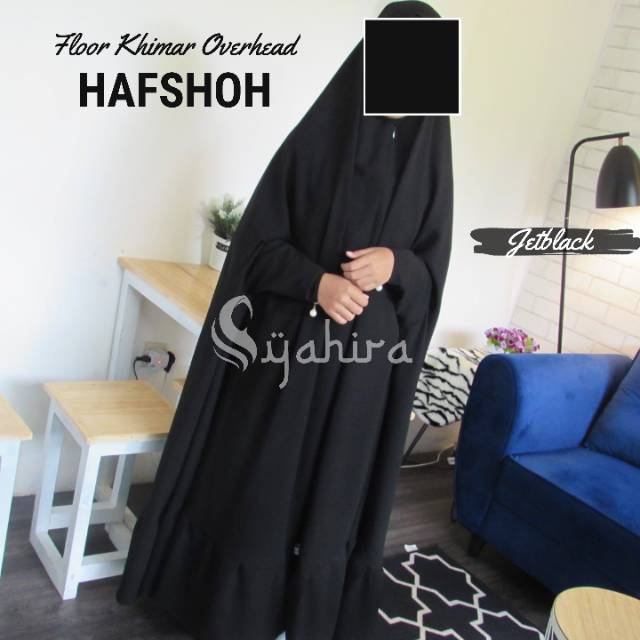 HAFSHOH Floor Khimar Overhead - Resleting Mutiara (Jetblack/Fortaleza/Marbella ANTI UV)