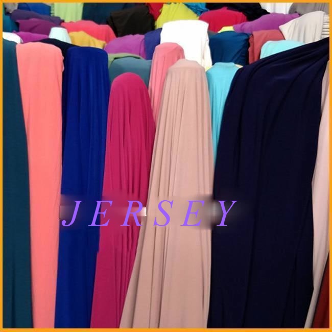 Kain Kaos Jersey Strecth Premium  ( HARGA PER 1 METER ) untuk Inner Hijab Gamis Lejing Termurah