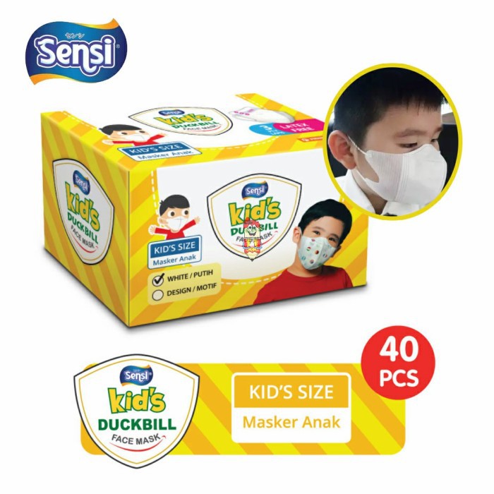 Masker SENSI Duckbill Kids / anak-warna putih