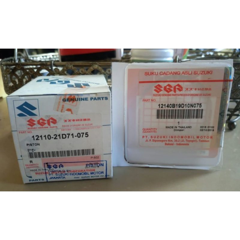 PISTON KIT RING SEHER SEKER SUZUKI SATRIA 2TAK HIU LUMBA ORI SGP OVERSIZE 75