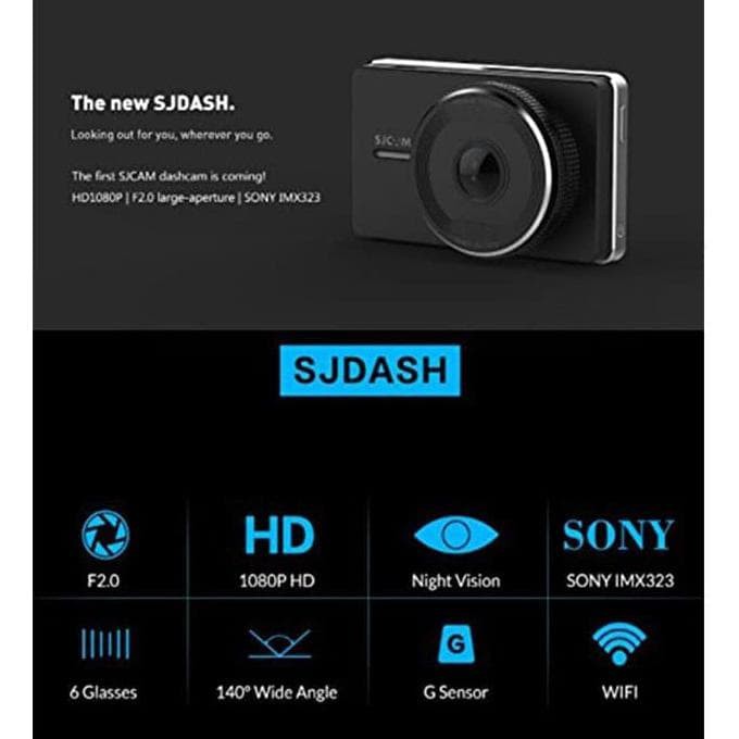 SJCAM SJ Dash Car Dashcam 1080P WiFi Dashboard Kamera 16GB